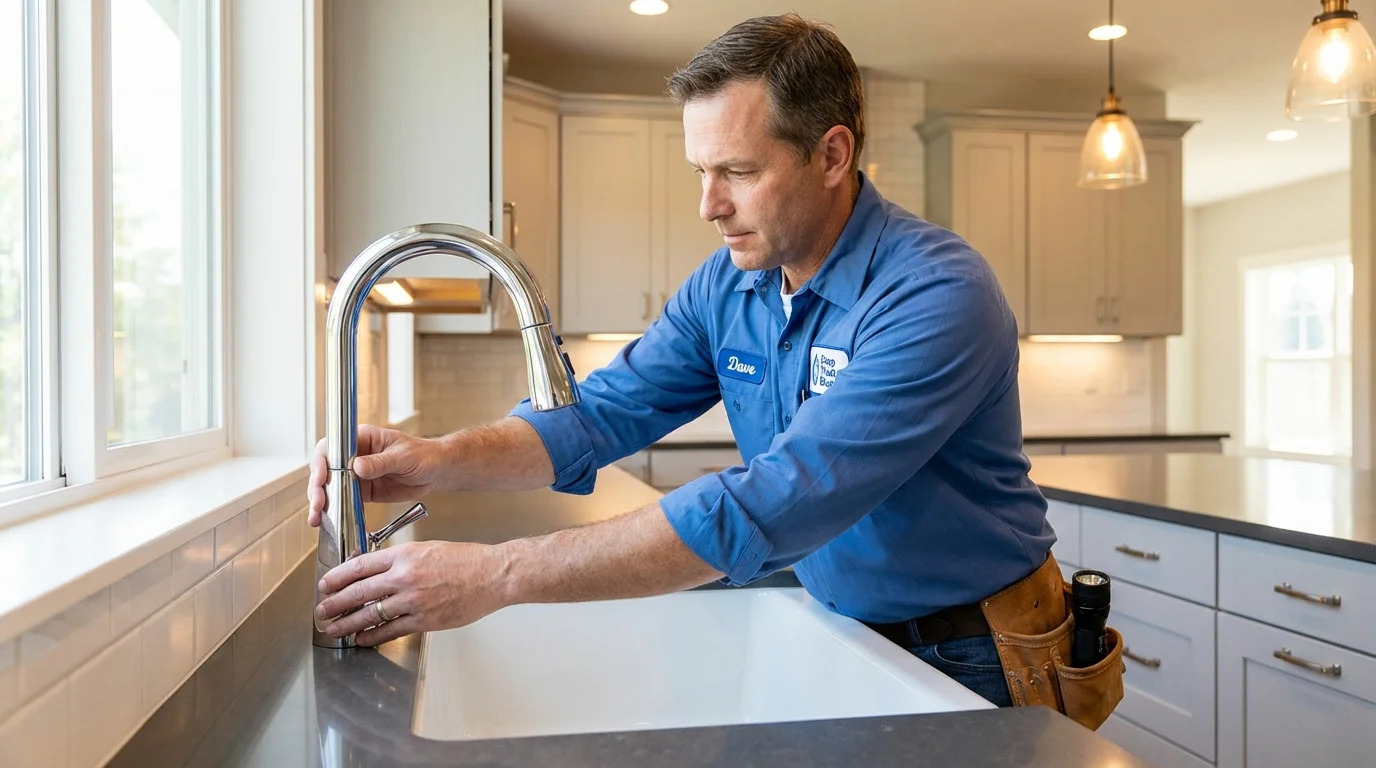 Kitchen faucet installation by Johns Plumbing LLC in Tryon